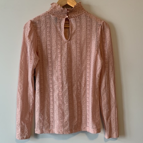 NWT Anthropologie Halogen Dusty Pink Lace Top Size XS - Picture 8 of 17